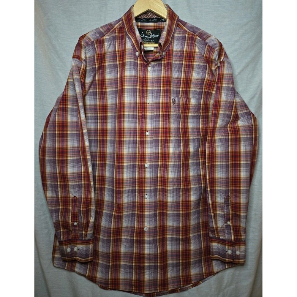 George Straight Collection by Wrangler Brown/White Plaid, Men Sz XL, MGSR263
